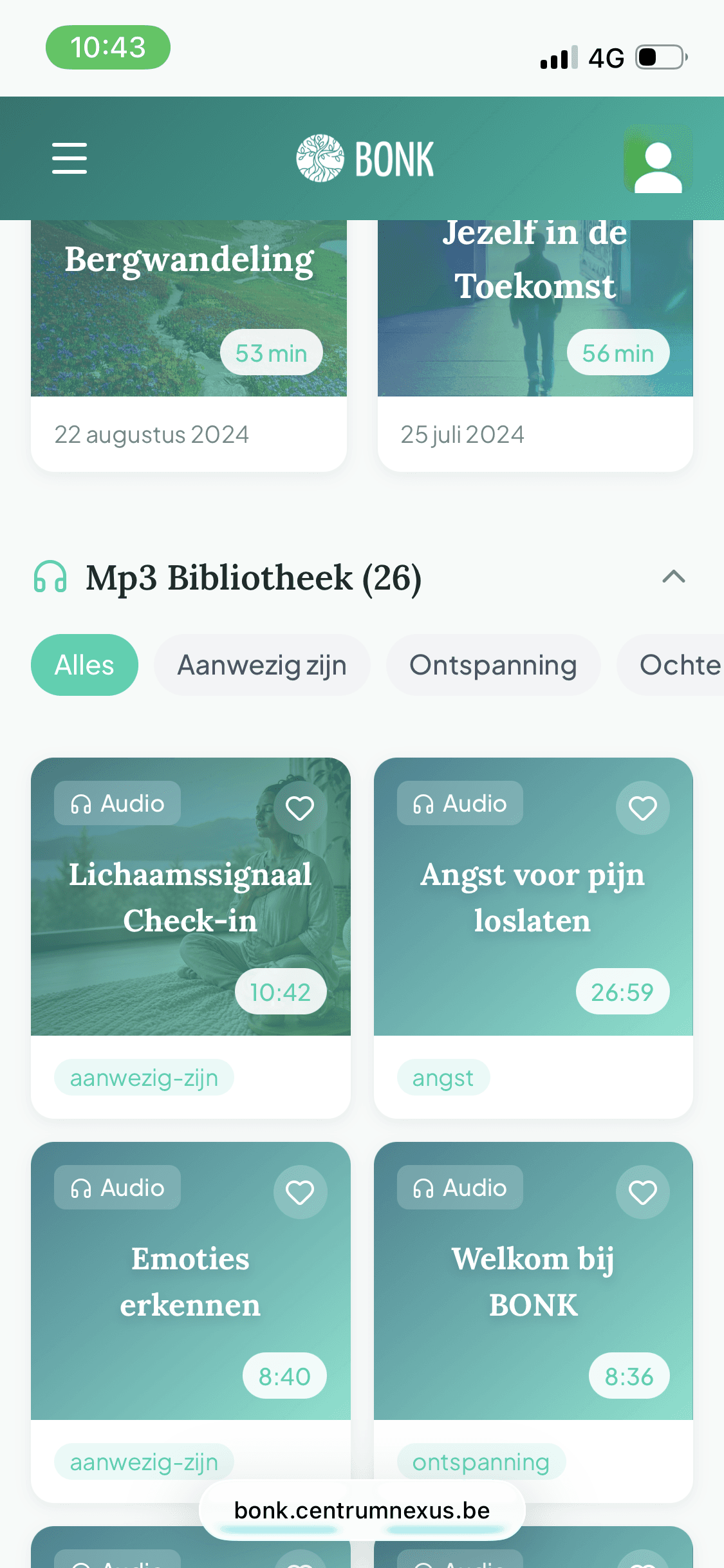 Het BONK-platform op mobiel