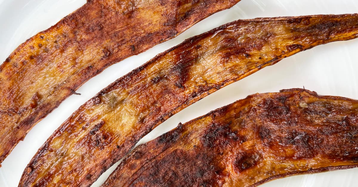 Vegan spek van bananenschil