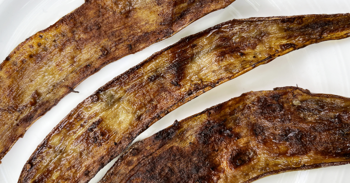 Vegan spek van bananenschil